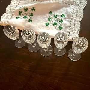 Exquisite Waterford Crystal Sherry glasses.